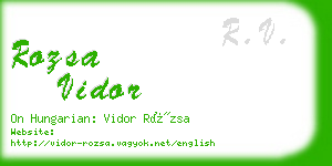 rozsa vidor business card